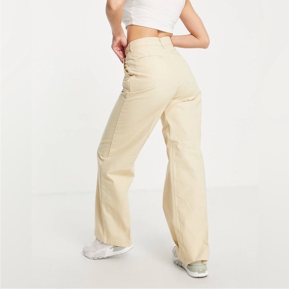 Levi’s High Loose Pants Pleated Khaki Chino Beige Tan Canvas Trousers Wide Leg - Picture 4 of 16